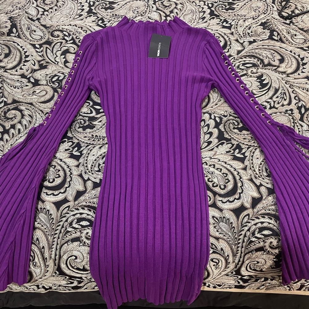 Cute sweater dress with bell sleeves